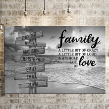 Load image into Gallery viewer, Beach Sunset A Little Whole Lot of Love Multi-Names Premium Canvas Poster