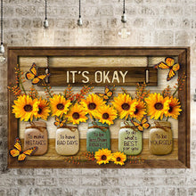 Load image into Gallery viewer, Sunflower Framed Canvas Painting, IT'S OKAY Wall Art Prints