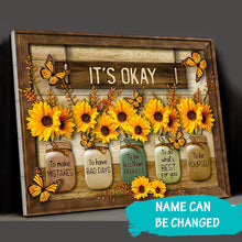 Load image into Gallery viewer, Sunflower Framed Canvas Painting, IT'S OKAY Wall Art Prints