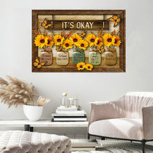 Load image into Gallery viewer, Sunflower Framed Canvas Painting, IT'S OKAY Wall Art Prints