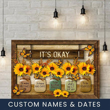 Load image into Gallery viewer, Sunflower Framed Canvas Painting, IT'S OKAY Wall Art Prints