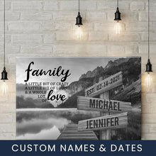 Load image into Gallery viewer, Canyon Pier A Little Whole Lot of Love Multi-Names Premium Canvas