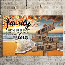 Load image into Gallery viewer, Ocean Sunset  Color A Little Whole Lot of Love Multi-Names Premium Canvas Poster