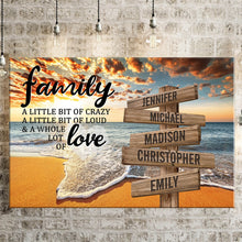 Load image into Gallery viewer, Ocean Sunset  Color A Little Whole Lot of Love Multi-Names Premium Canvas Poster