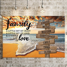 Load image into Gallery viewer, Ocean Sunset  Color A Little Whole Lot of Love Multi-Names Premium Canvas Poster