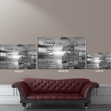 Load image into Gallery viewer, Coast Sunset "Being A Family Means You Will Love And Be Loved" Multi-Names Premium Canvas Poster