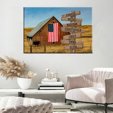 Load image into Gallery viewer, American Barn Color Multi-Names Premium Canvas