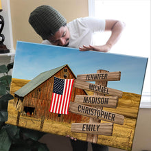 Load image into Gallery viewer, American Barn Color Multi-Names Premium Canvas