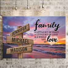 Load image into Gallery viewer, Beach Sunrise Color A Little Whole Lot of Love Multi-Names Premium Canvas Poster