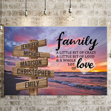 Load image into Gallery viewer, Beach Sunrise Color A Little Whole Lot of Love Multi-Names Premium Canvas Poster