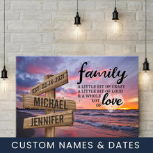 Load image into Gallery viewer, Beach Sunrise Color A Little Whole Lot of Love Multi-Names Premium Canvas Poster