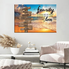Load image into Gallery viewer, Beach Sunset Color A Little Whole Lot of Love Multi-Names Premium Canvas