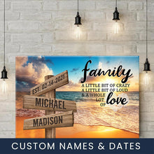 Load image into Gallery viewer, Beach Sunset Color A Little Whole Lot of Love Multi-Names Premium Canvas
