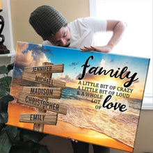 Load image into Gallery viewer, Beach Sunset Color A Little Whole Lot of Love Multi-Names Premium Canvas