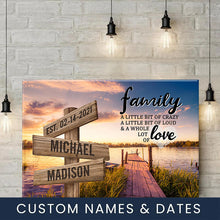 Load image into Gallery viewer, Lake Dock Color A Little Whole Lot of Love Multi-Names Premium Canvas
