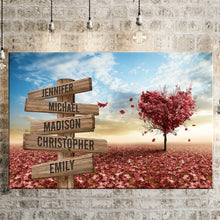 Load image into Gallery viewer, Love Tree Color Multi-Names Premium Canvas Poster