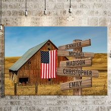 Load image into Gallery viewer, American Barn Color Multi-Names Premium Canvas