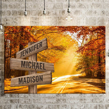Load image into Gallery viewer, Autumn Sunshine Color Multi-Names Premium Canvas