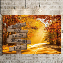 Load image into Gallery viewer, Autumn Sunshine Color Multi-Names Premium Canvas