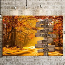 Load image into Gallery viewer, Autumn Sunshine Color Multi-Names Premium Canvas