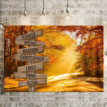 Load image into Gallery viewer, Autumn Sunshine Color Multi-Names Premium Canvas