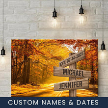 Load image into Gallery viewer, Autumn Sunshine Color Multi-Names Premium Canvas