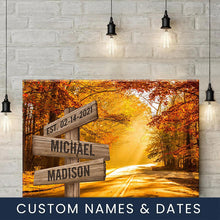 Load image into Gallery viewer, Autumn Sunshine Color Multi-Names Premium Canvas