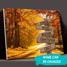 Load image into Gallery viewer, Autumn Sunshine Color Multi-Names Premium Canvas