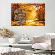 Load image into Gallery viewer, Autumn Sunshine Color Multi-Names Premium Canvas