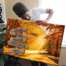 Load image into Gallery viewer, Autumn Sunshine Color Multi-Names Premium Canvas