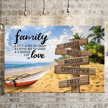 Load image into Gallery viewer, Beach Palm Trees  Color A Little Whole Lot of Love Multi-Names Premium Canvas