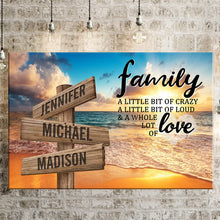 Load image into Gallery viewer, Beach Sunset Color A Little Whole Lot of Love Multi-Names Premium Canvas