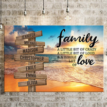 Load image into Gallery viewer, Beach Sunset Color A Little Whole Lot of Love Multi-Names Premium Canvas
