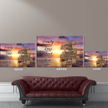 Load image into Gallery viewer, Coast Sunset Color "Being A Family Means You Will Love And Be Loved" Multi-Names Premium Canvas Poster