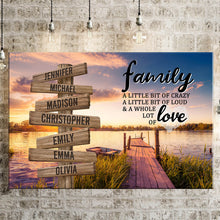 Load image into Gallery viewer, Lake Dock Color A Little Whole Lot of Love Multi-Names Premium Canvas