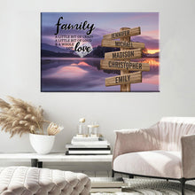 Load image into Gallery viewer, Lakeside Landscape Color A Little Whole Lot of Love Multi-Names Premium Canvas Poster