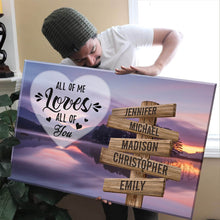 Load image into Gallery viewer, Lakeside Landscape  Color All of Me Loves All of You Multi-Names Premium Canvas