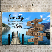 Load image into Gallery viewer, Lakeside Pier Color A Little Whole Lot of Love Multi-Names Premium Canvas Poster
