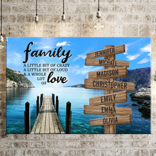 Load image into Gallery viewer, Lakeside Pier Color A Little Whole Lot of Love Multi-Names Premium Canvas