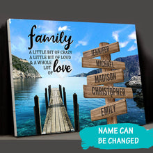 Load image into Gallery viewer, Lakeside Pier Color A Little Whole Lot of Love Multi-Names Premium Canvas Poster