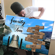 Load image into Gallery viewer, Lakeside Pier Color A Little Whole Lot of Love Multi-Names Premium Canvas