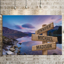 Load image into Gallery viewer, Mountain Lake Color Multi-Names Premium Canvas Poster