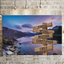 Load image into Gallery viewer, Mountain Lake Color Multi-Names Premium Canvas Poster