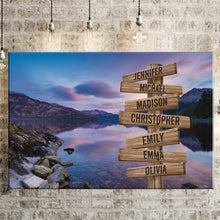 Load image into Gallery viewer, Mountain Lake Color Multi-Names Premium Canvas Poster