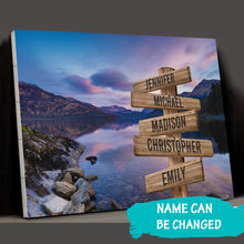 Load image into Gallery viewer, Mountain Lake Color Multi-Names Premium Canvas Poster