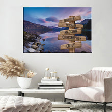 Load image into Gallery viewer, Mountain Lake Color Multi-Names Premium Canvas Poster