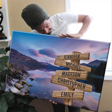 Load image into Gallery viewer, Mountain Lake Color Multi-Names Premium Canvas