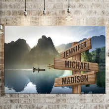 Load image into Gallery viewer, Mountain River Color Multi-Names Premium Canvas