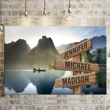 Load image into Gallery viewer, Mountain River Color Multi-Names Premium Canvas Poster