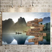 Load image into Gallery viewer, Mountain River Color Multi-Names Premium Canvas Poster